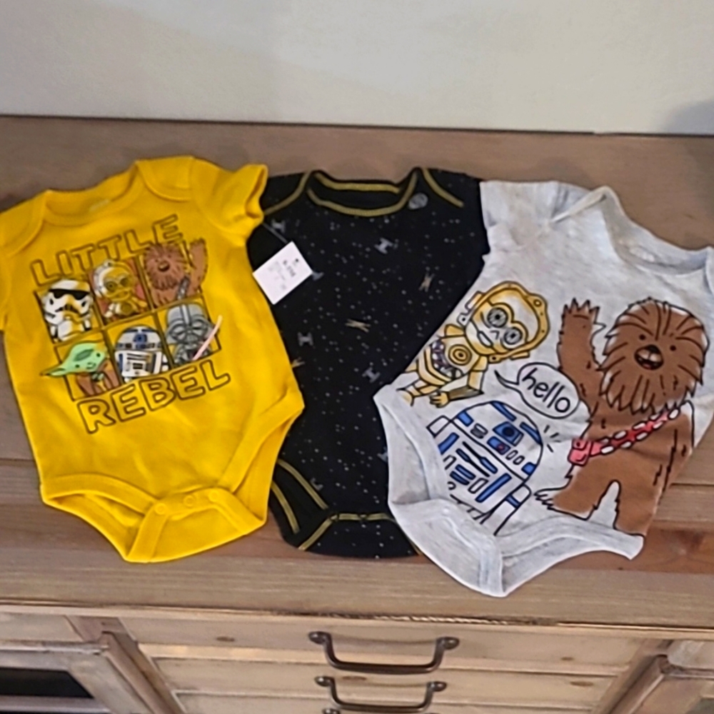 NWT Set of 3 Star Wars Onesies